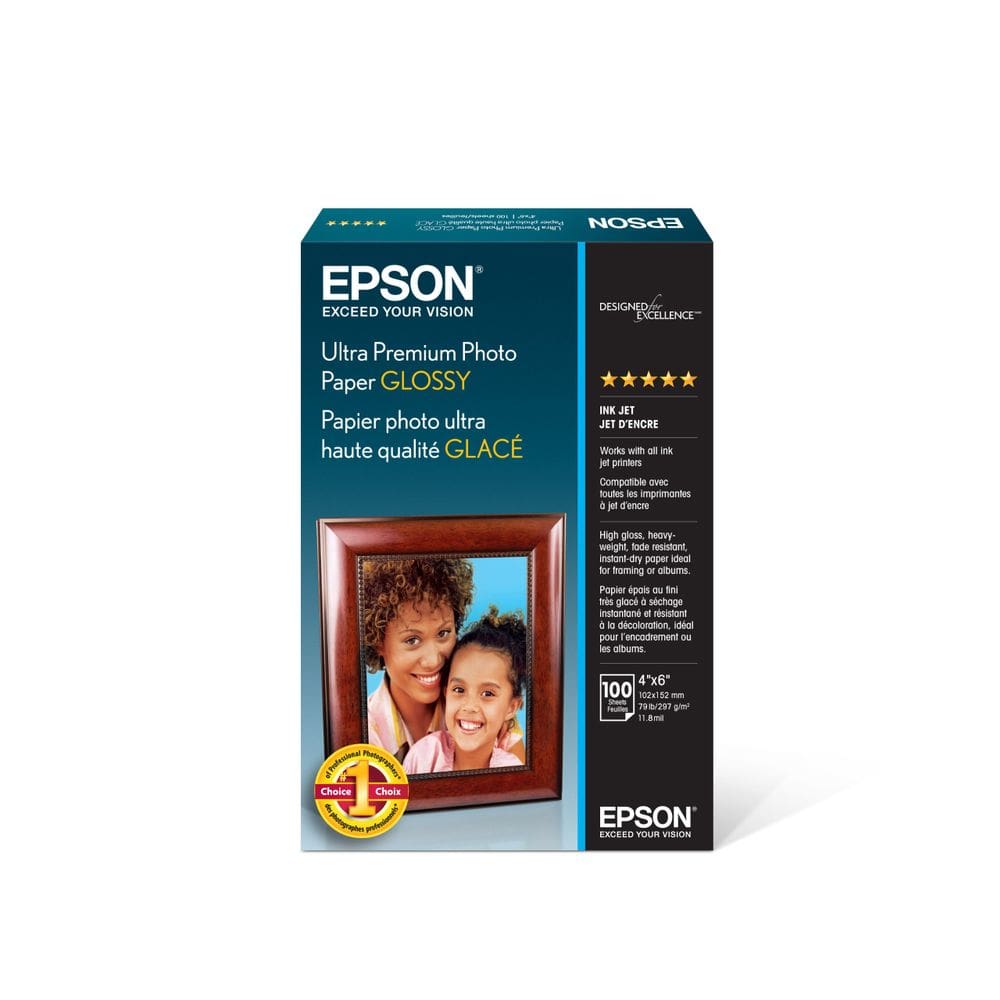 Papel fotográfico Epson Ultra Premium Glossy 4x6 (10x15cm) - 100 folhas