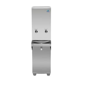 Bebedouro Industrial de Coluna Frisbel 25 Litros 1 Torneira Gelada e 1 Natural Inox - 220V