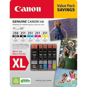 Cartuchos de tinta Canon PGI-250XL, CLI-251XL C/M/Y/K Value Pack (5)