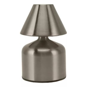 Luminaria Mini de Mesa de Cabeceira Prata Usb 3 Niveis de Iluminaçao Top House