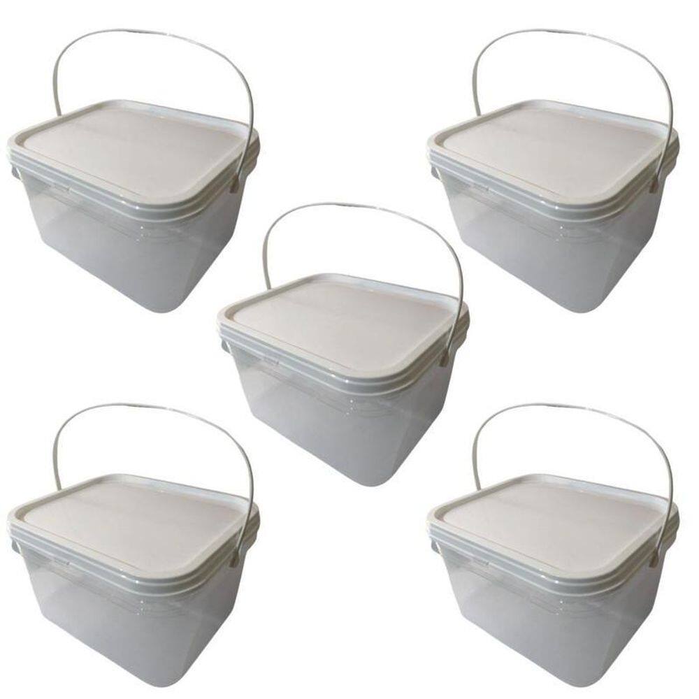 Balde Para Cachorro 2.4 Litros Transparente-Kit 5 Pçs