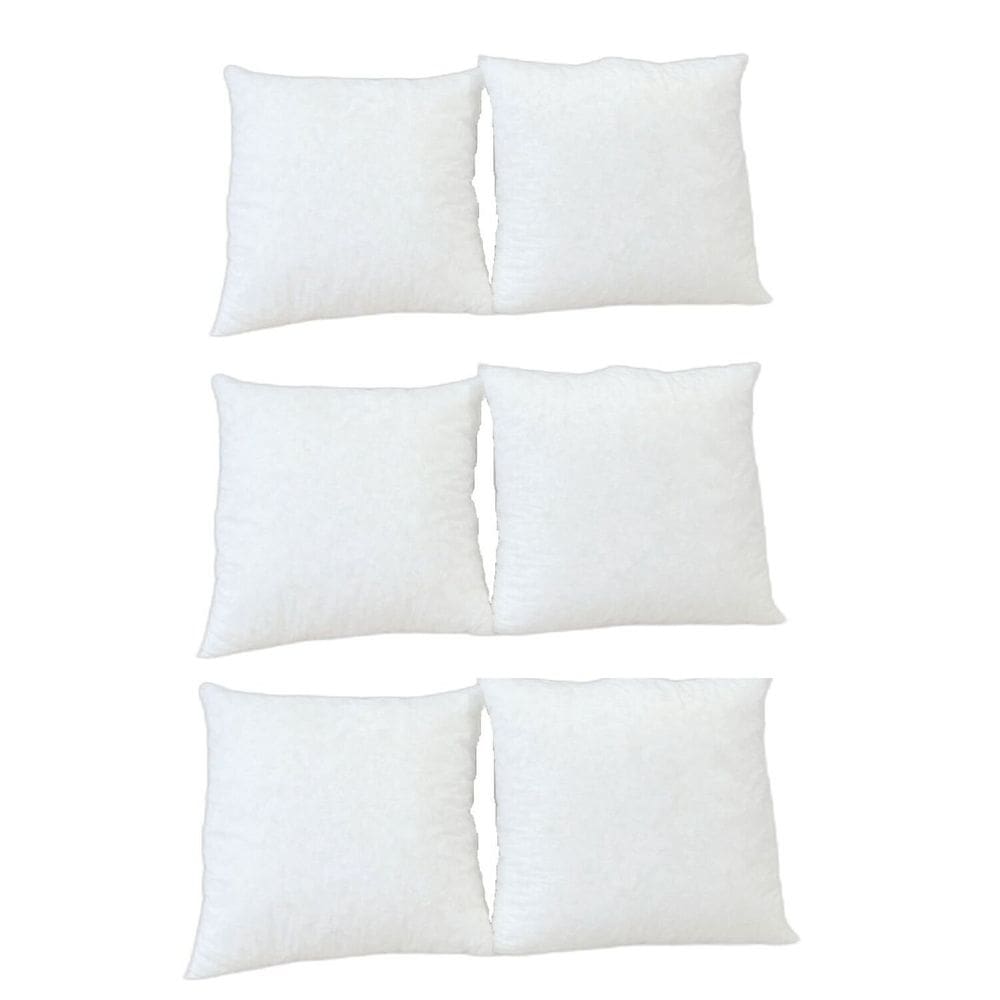 Kit com 6 Enchimentos para Capa de Almofada 45cm X 45cm Branco