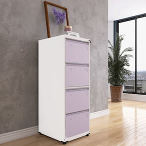Gaveteiro Arquivo para Escritório em Aço 4 Gavetas Banco /Lilas