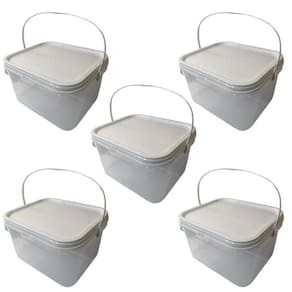 Balde Para Ração De Gato 2.4 Litros Transparente-Kit 5 Pçs