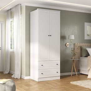 Guarda-roupa 2 Portas 2 Gavetas Fort Branco