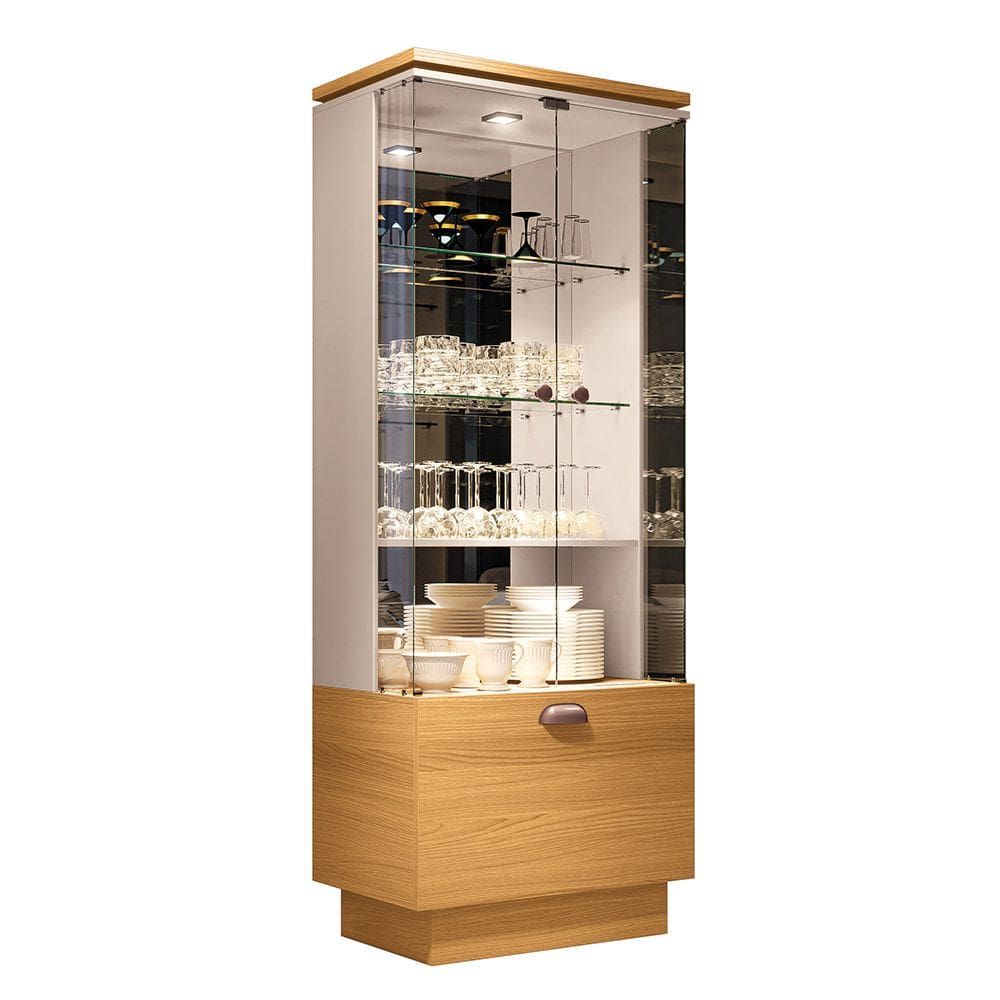 Cristaleira de Vidro com Espelho River H01 - D`Rossi