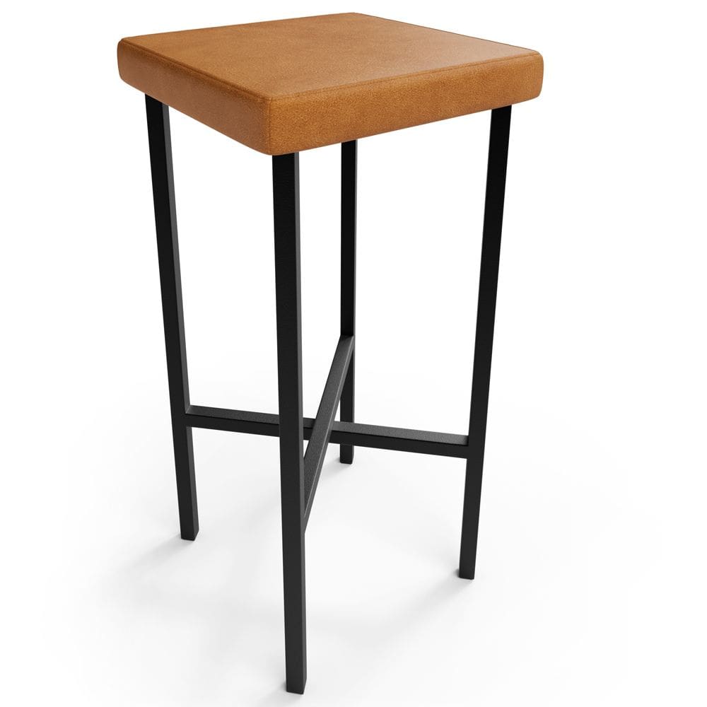 Banqueta Alta Bar Cozinha Sala De Jantar Preto Stella L02 Couríssimo Canela - Lyam Decor