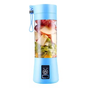 Mini Liquidificador Portatil Recarregavel Cabo Usb Cor Azul Celeste Casita