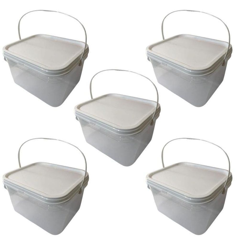 Balde Para Cachorro 2.4 Litros Transparente-Kit 5 Pçs
