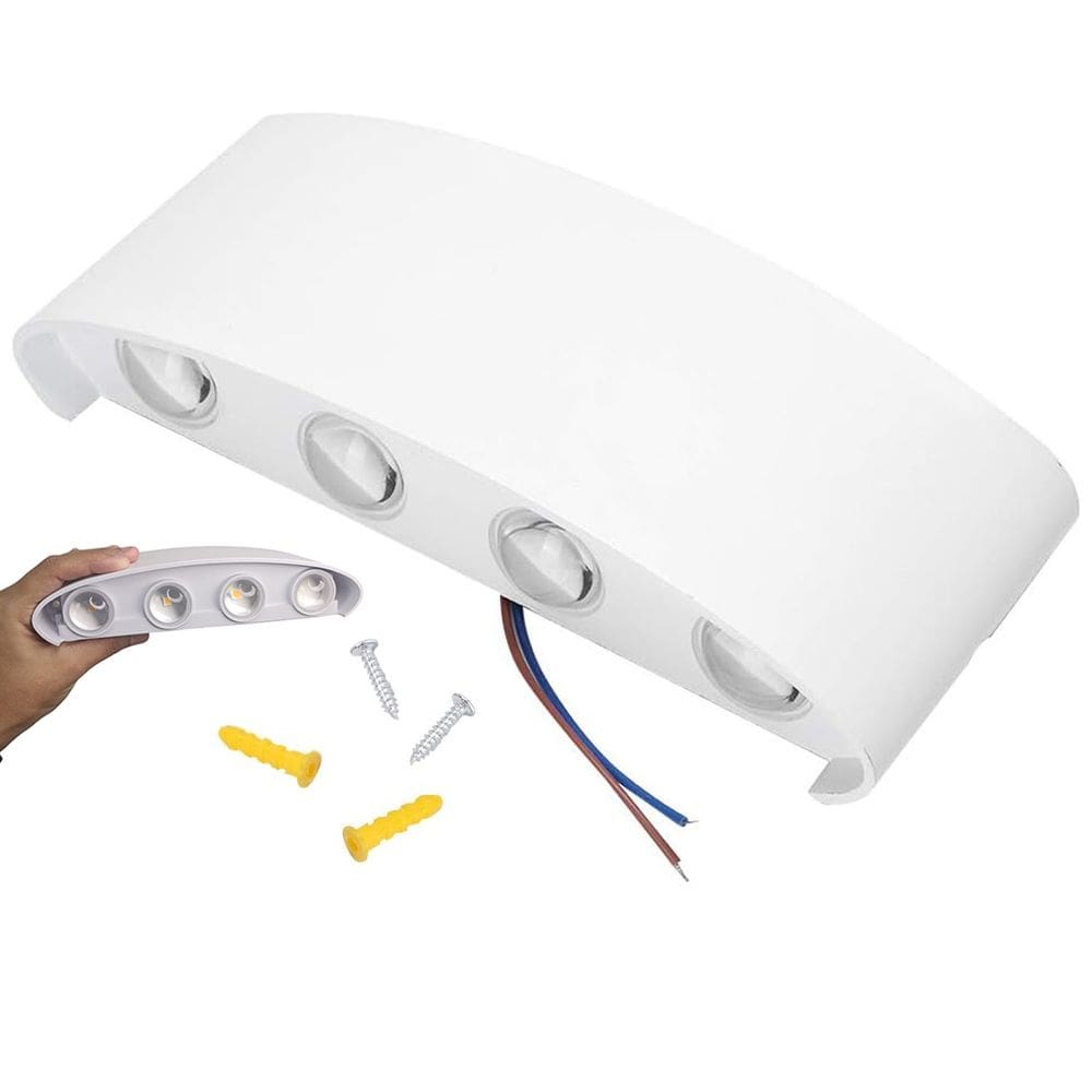 Arandela Luminaria Parede 8W 8 Fachos Iluminaçao Externa Casa Garagem Rua Jardim