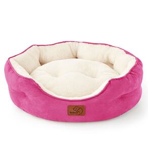 Cama para animais de estimação Bedsure Round para cães e gatos pequenos, sachê rosa