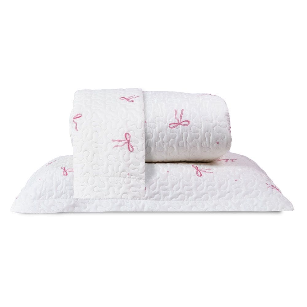 Jogo de Colcha Queen Lacinhos Micropercal 180 Fios 3 - Peças - 100% Poliéster