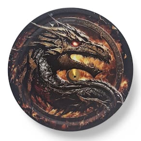 Incensário Metal Vareta Dragão Vermelho e Dourado Íman 11 cm