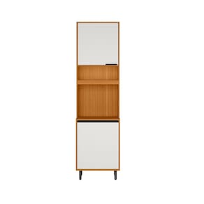 Paneleiro Duplo 2 Portas com Nicho Para Microondas Ravena - Freijó UV/Off Acetinado Poliman