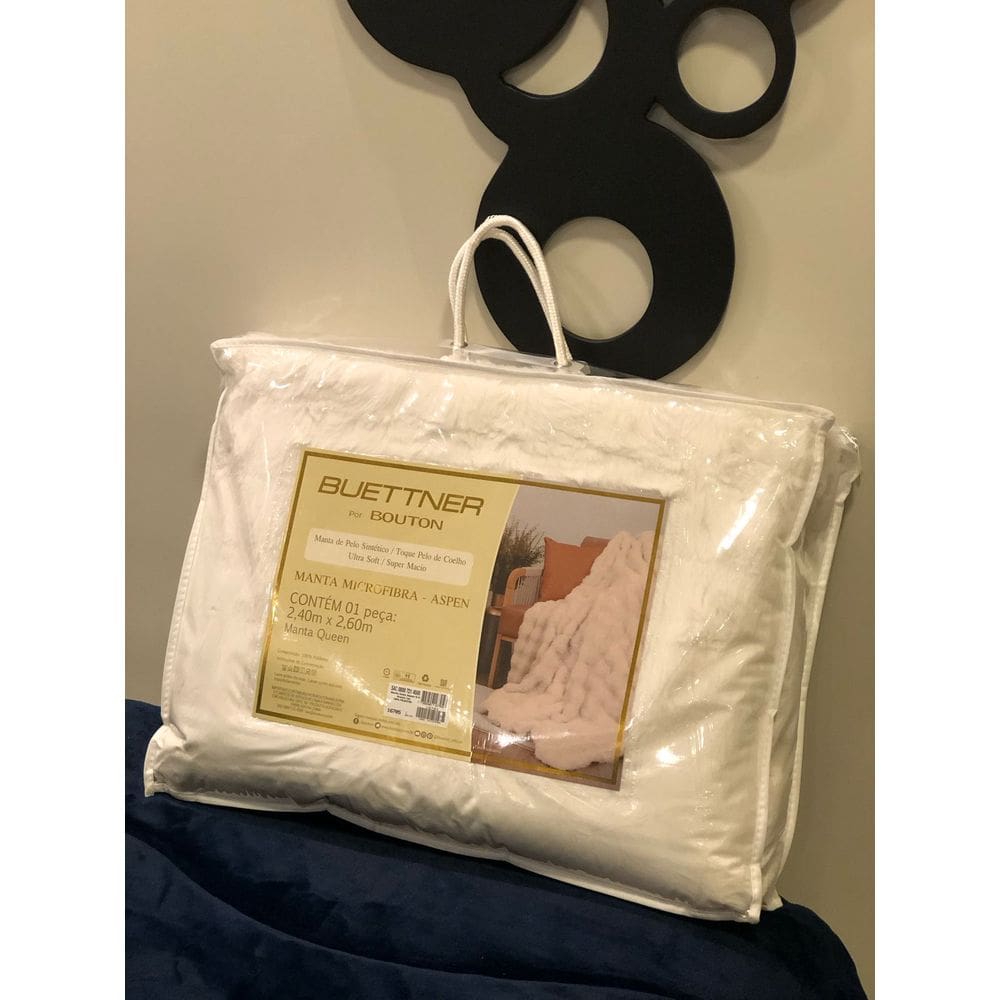 Manta Queen Aspen Bubble Rabbit Branco 1pc