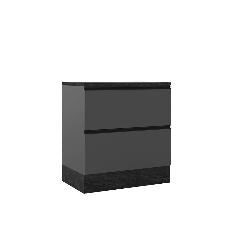 Balcão Etna 80cm p/ Cooktop 4 e 5 bocas 1 Porta 1 Gaveta - Grafite Poliman