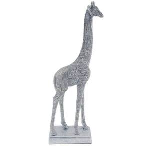 Escultura Decorativa Girafa Cinza em Resina C/Strass 33x10,5cm Brascontinetal