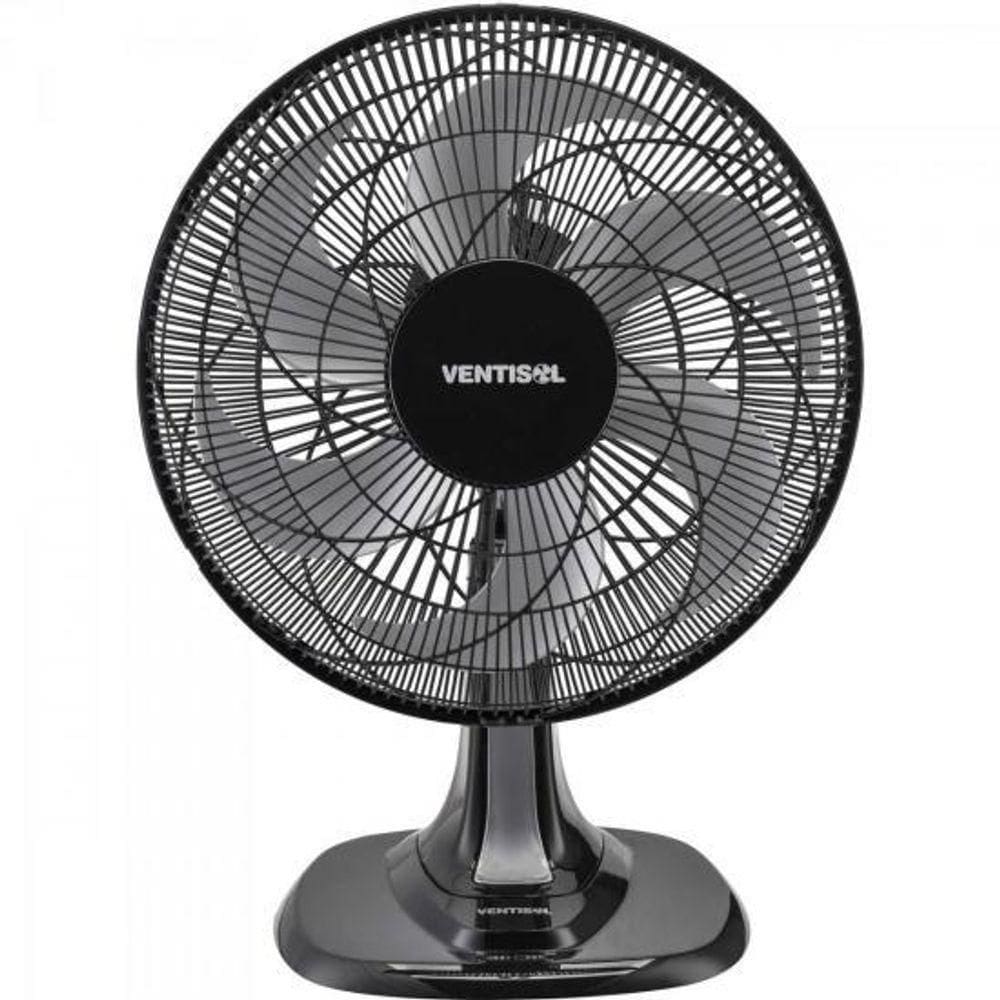 Ventilador De Mesa 40 Cm Com 6 Pas 127V Turbo 6 Preto/Cinza