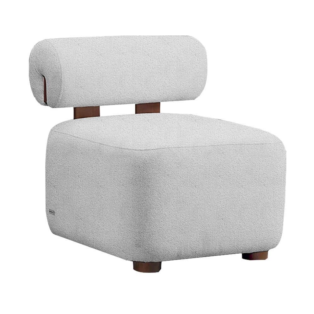 Poltrona Livi Bouclê Prata - Vallisa Decor