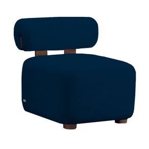 Poltrona Livi Escritório Bouclê Azul - Vallisa Decor