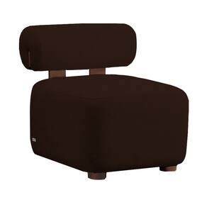 Poltrona Livi para Sala de Estar Bouclê Marrom - Vallisa Decor