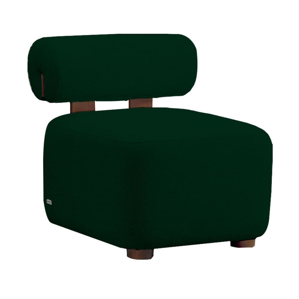 Poltrona Moderna Livi Bouclê Verde - Vallisa Decor
