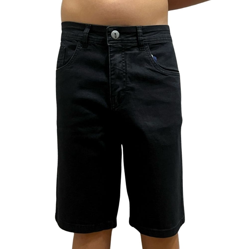 Bermuda Masculina Jeans Preta Fatal Slim 29716 Preto