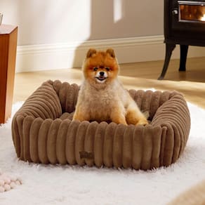 Cama para cães Bedsure, fofa, lavável, peluda, lã de veludo, pequena