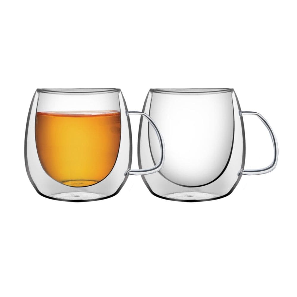 Conjunto de Xícaras para Chá e Cappuccino 300ml Vidro Duplo com Alças 2 Peças Tramontina 64760/460
