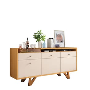 Balcão Aparador Buffet 2 Portas Emili Cinamomo/Off White H01 - D`Rossi