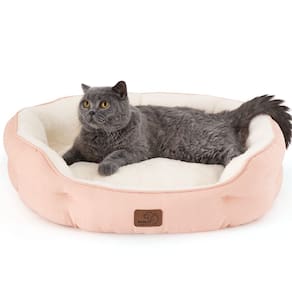 Cama para animais de estimação para cães e gatos pequenos, lavável, 25 cm de pêssego
