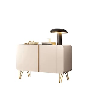 Balcão Aparador Buffet Pé Metal Lossy Off White H01 - D`Rossi