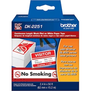 Etiquetas de reposição Brother DK-2251 preto/vermelho em papel branco