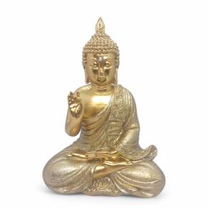 Buda Tibetano da Sabedoria Meditação Gold Com Strass 20 cm
