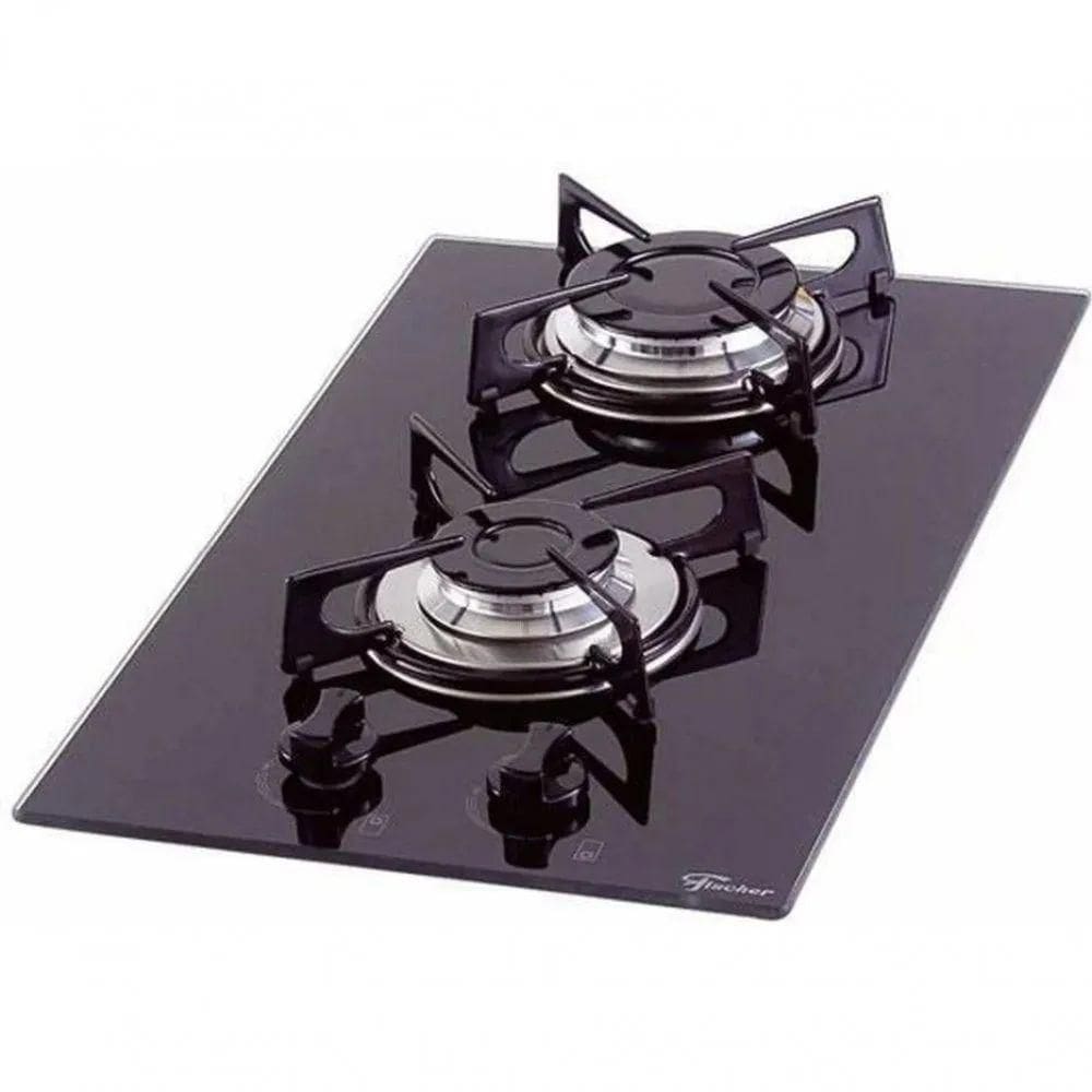 Cooktop A Gás Fischer 2 Bocas Mesa Vidro Bivolt - Bivolt