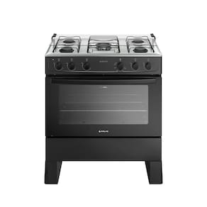 Fogão 5 Bocas Com Mesa Inox Milão Plus 300001773 Atlas Preto Bivolt