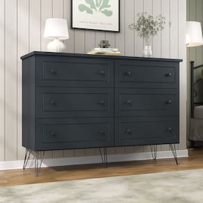 Cômoda para Quarto 6 Gavetas 95x136x43,3 Cm Fort Grafitto