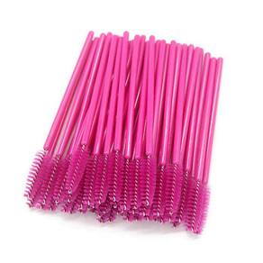Kit 50 Escovinhas Cílios Descartáveis Sobrancelhas Rosa