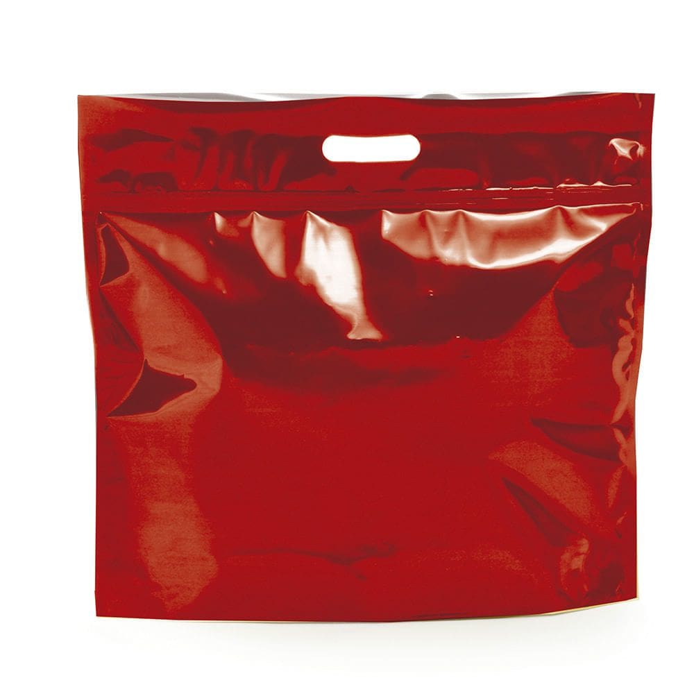 Sacola Laminada Cromus com Zíper Vermelho 32x40x5cm