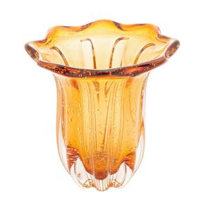Vaso Decorativo de Vidro Murano Italy Âmbar 18,5x18cm Wolff