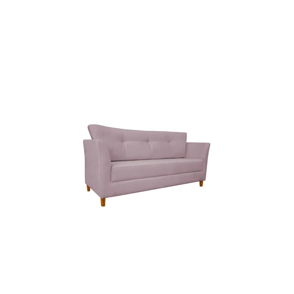 Namoradeira Decorativa Sala Estar Isis 3 Lugares 1,80 Veludo Rose - Montanaris Decor