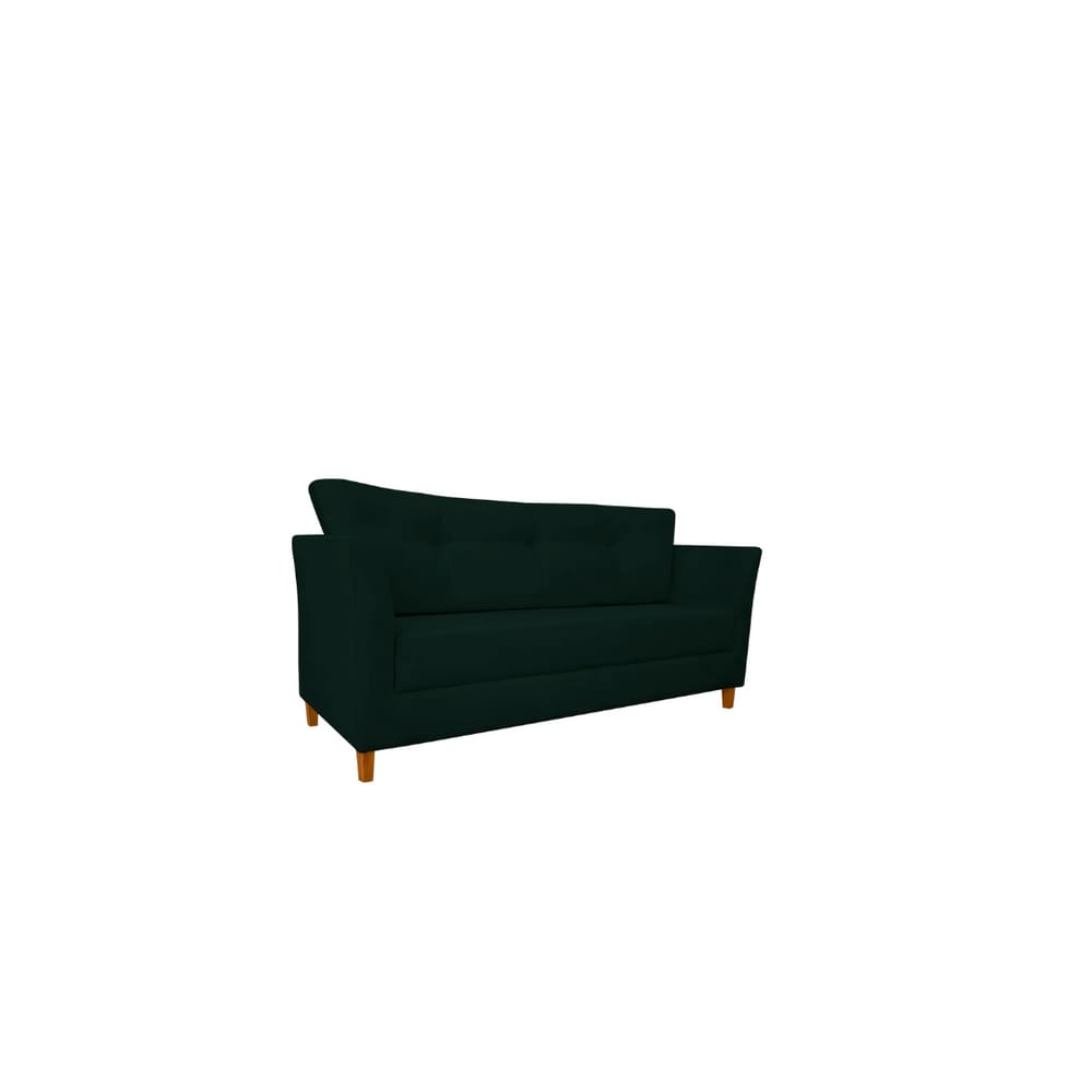 Namoradeira Decorativa Sala Estar Isis 3 Lugares 1,80 Veludo Verde - Montanaris Decor