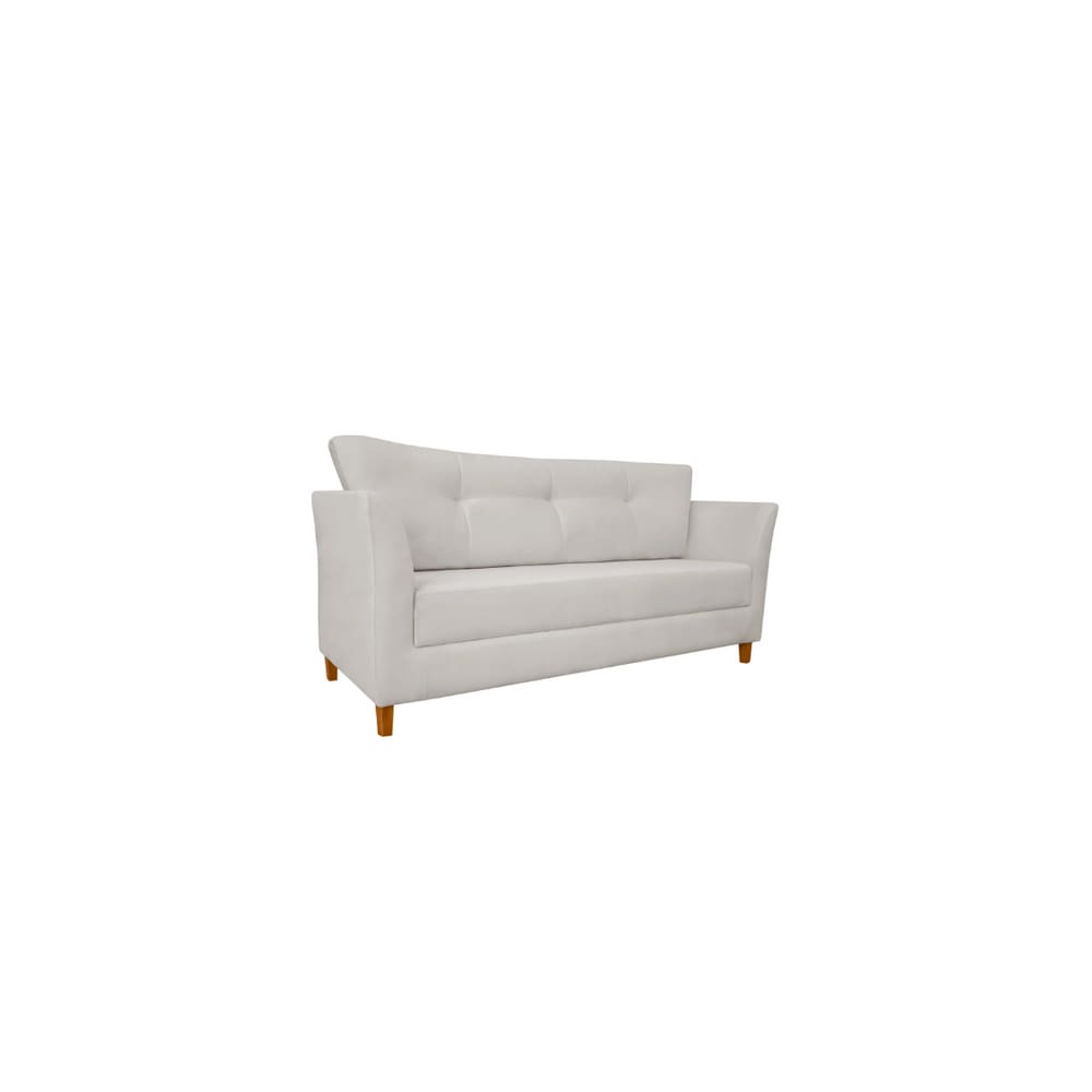 Namoradeira Decorativa Sala Estar Isis 3 Lugares 1,80 Veludo Marfim - Montanaris Decor