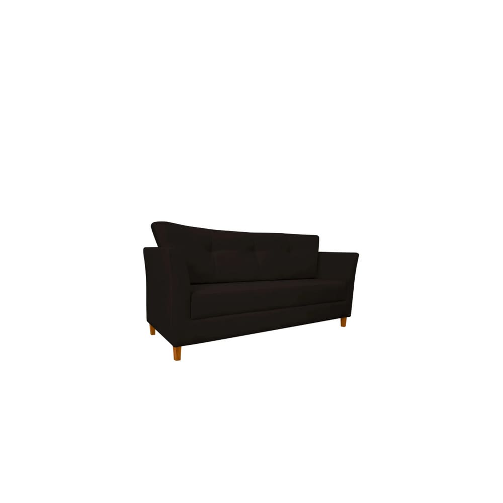 Namoradeira Decorativa Sala Estar Isis 3 Lugares 1,80 Veludo Marrom - Montanaris Decor