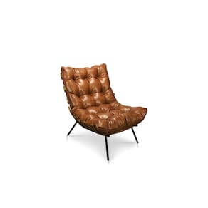 Poltrona Decorativa Costela Courino Nozes Caramelo - Montanaris Decor