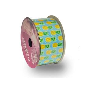 Fita De Gorgurão Estampada 38mm Progresso Nº9 Poá De Abacaxi
