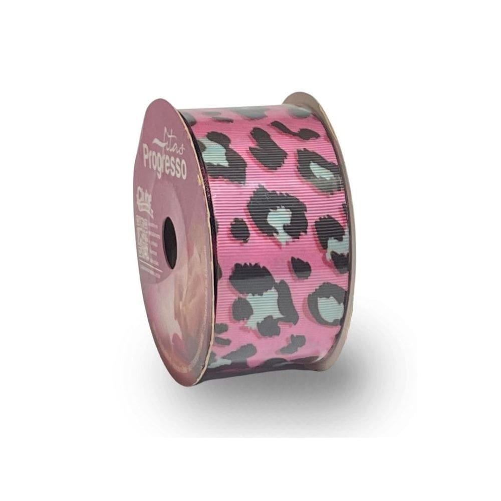 Fita De Gorgurão Estampada 38mm Progresso Nº9 Animal Print