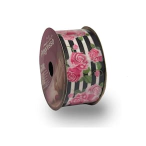 Fita De Gorgurão Estampada 38mm Progresso Nº9 Rosas Listra