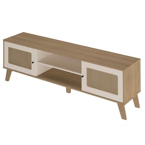Rack Bancada Para Tv 75 Pol 180 cm 4525 Carvalho Off White ARLY