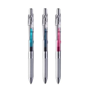 Kit 03 Canetas Gel Energel Infree Pentel 0.5mm Ponta Fina Coloridas Tecnologia Japonesa